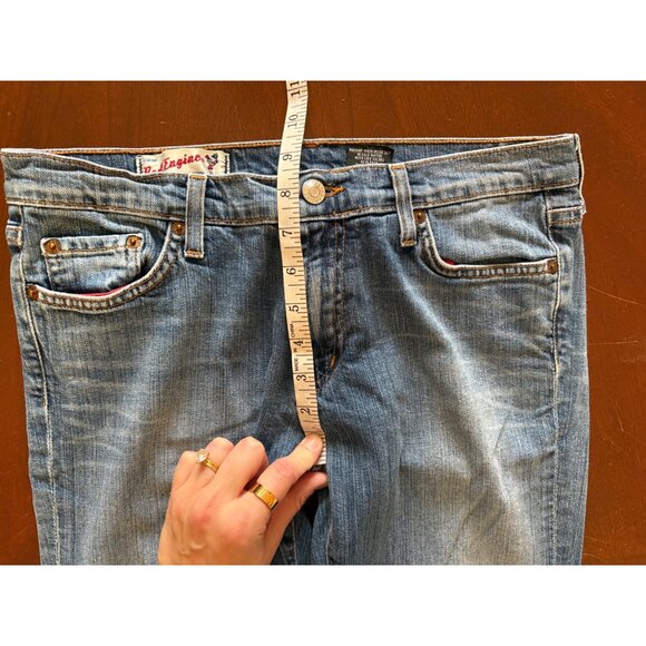 Vintage Red Engine Y2K Low Rise Bootcut Denim Vintage Distressed Size 31 - Picture 8 of 12